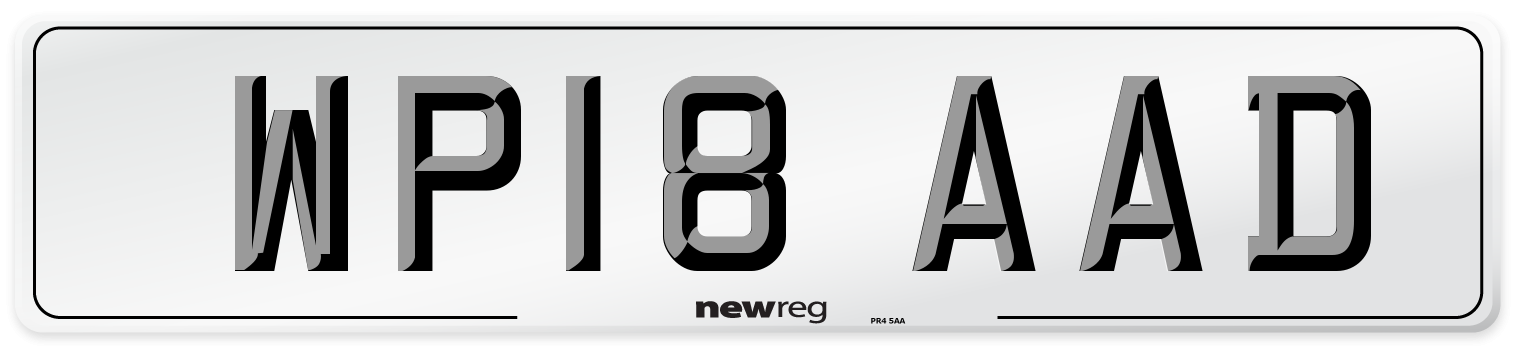 WP18 AAD Number Plate from New Reg